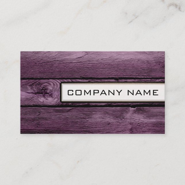 Carte De Visite Élégant professionnel moderne look bois violet mod (Devant)