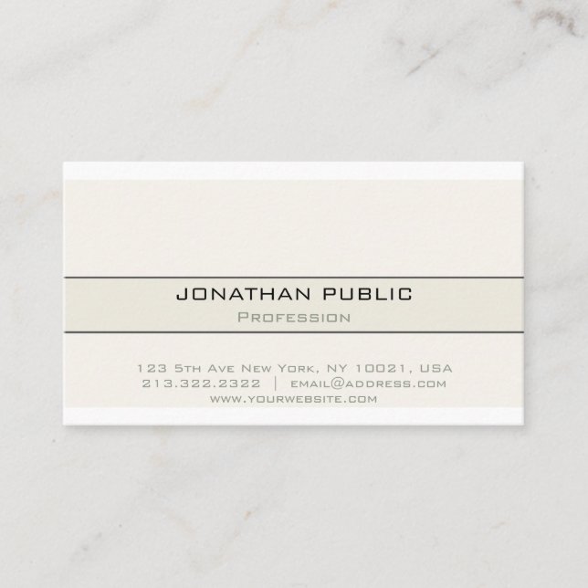 Carte De Visite Élégant professionnel moderne look simple (Devant)