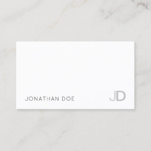 Carte De Visite Élégant professionnel moderne Monogramme blanc