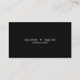 Carte De Visite Élégant professionnel moderne Noir Plain Faux Meta