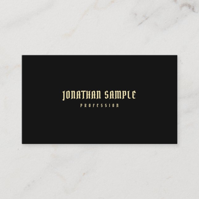 Carte De Visite Élégant professionnel moderne simple Black Gold Lu (Devant)
