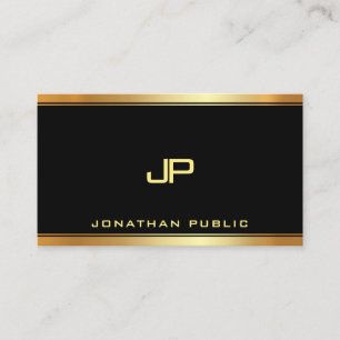 Carte De Visite Élégant professionnel Monogramme or Modèle moderne