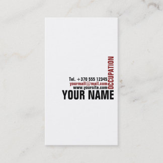 Carte de visite élégant professionnel noir rouge