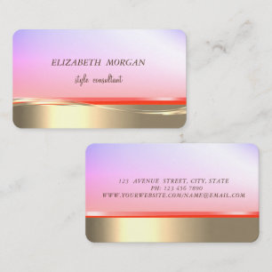 Carte De Visite Élégant professionnel ombre doré faux chic