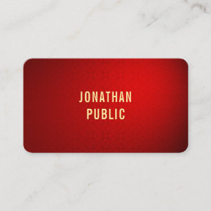 Carte De Visite Élégant professionnel Red Damask Gold Text Modèle