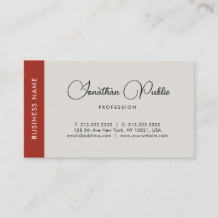 Carte De Visite Élégant Professionnel Script Nom Modèle Moderne