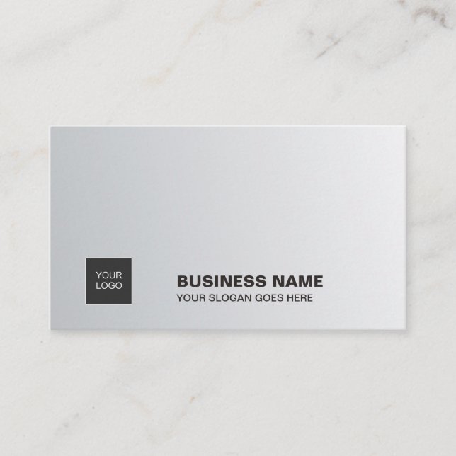 Carte De Visite Élégant professionnel Silver Simple Chic Plain (Devant)