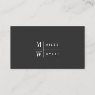 Carte De Visite Élégant professionnel simple Monogramme minimalist