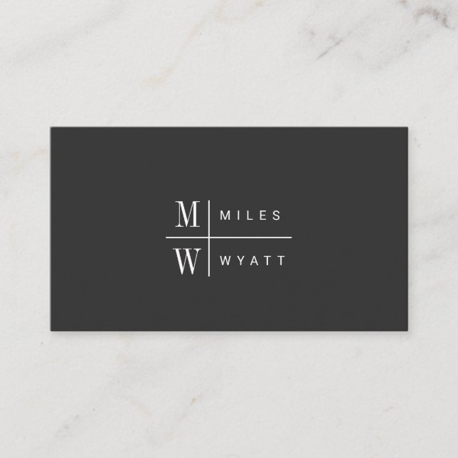 Carte De Visite Élégant professionnel simple Monogramme minimalist (Devant)