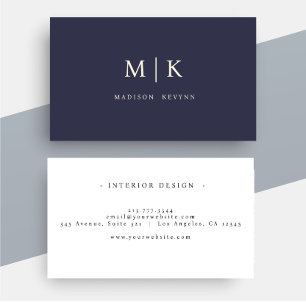Carte De Visite Élégant professionnel simple Monogramme minimalist