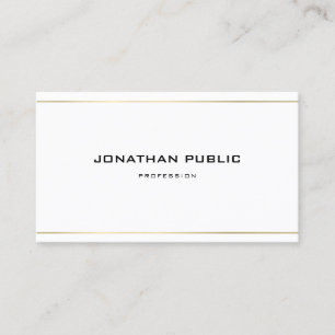 Carte De Visite Élégant professionnel Sleek Gold Stripes Plain Lux