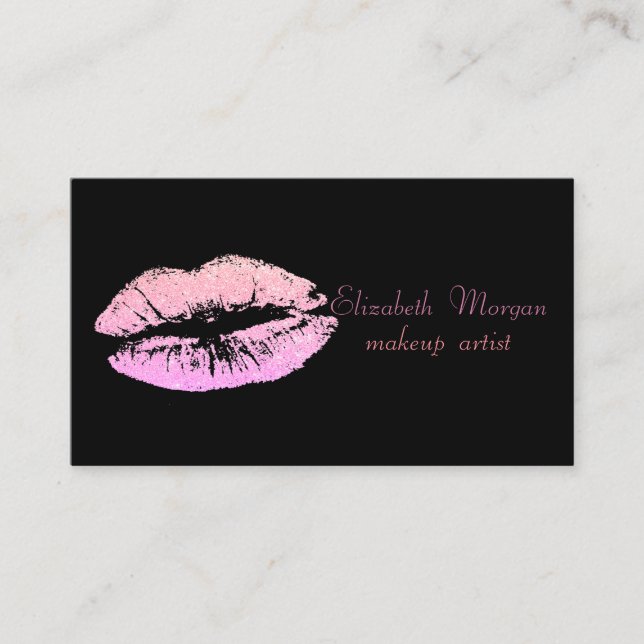 Carte De Visite Élégant Proffesional Stylish - Glittery Lip (Devant)