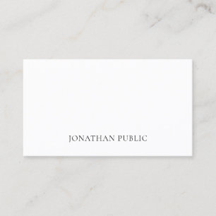 Carte De Visite Élégant Propre Professionnel Blanc Plat Chic Moder