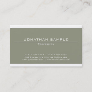 Carte De Visite Élégant propreté moderne Plain professionnel luxe
