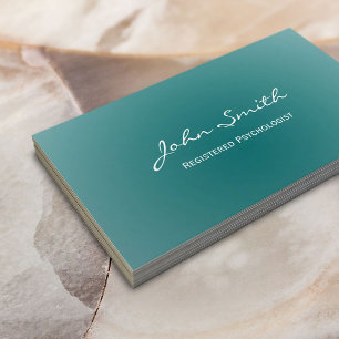 Carte De Visite Élégant Psychologue Vert Turquoise