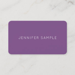 Carte De Visite Elégant Purple Design élégant Moderne Plain Luxe C
