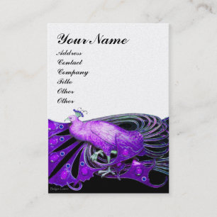 Carte De Visite ELÉGANT PURPLE NOIR PEACOCK White Pearl