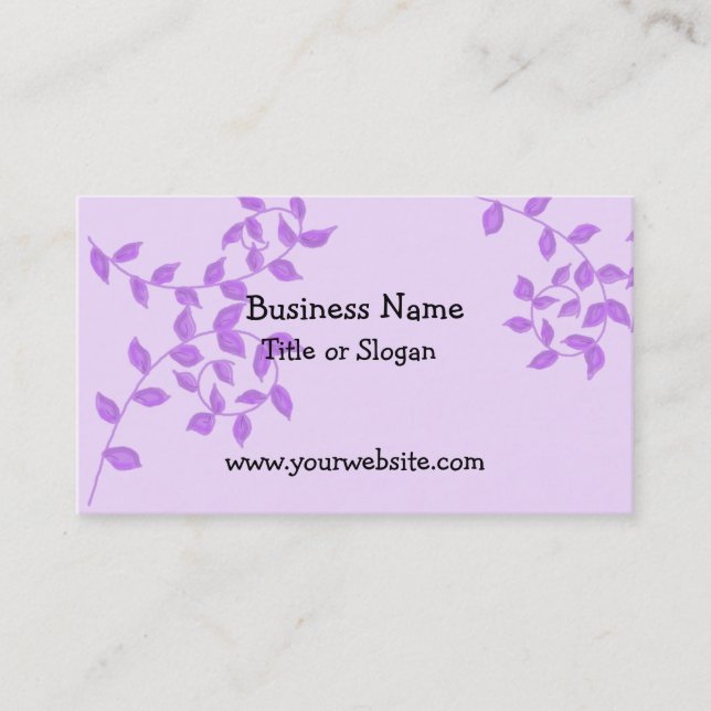 Carte De Visite Élégant Purple Vines Design d'entreprise (Devant)
