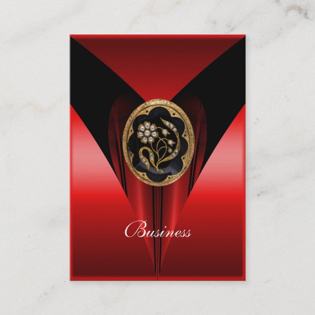 Carte de visite Elegant Red Black Gold Jewel (Devant)