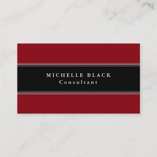 Carte De Visite Élégant Red Black Stripes professionnel (Devant)