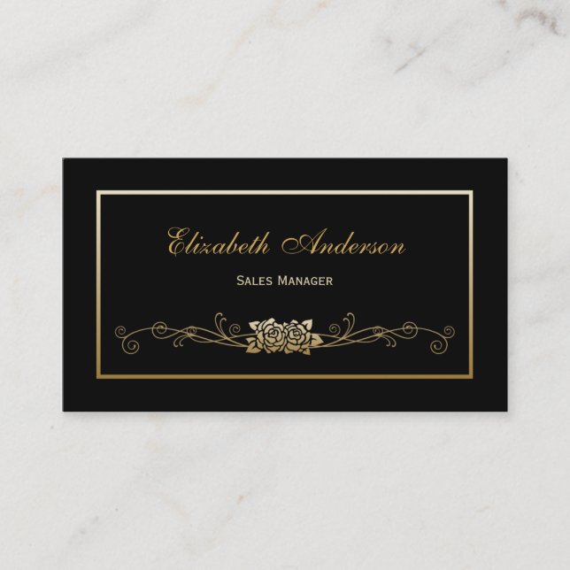 Carte De Visite Élégant responsable des ventes au détail des Roses (Devant)