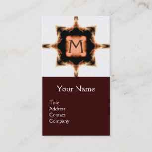 CARTE DE VISITE ÉLÉGANT ROSE BROWN CARRÉ BLANC MONOGRAMME