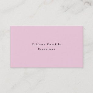 Carte De Visite Élégant rose clair clair clair minimaliste moderne