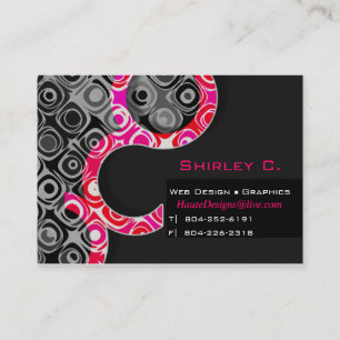 Carte de visite élégant rose d'artiste graphique