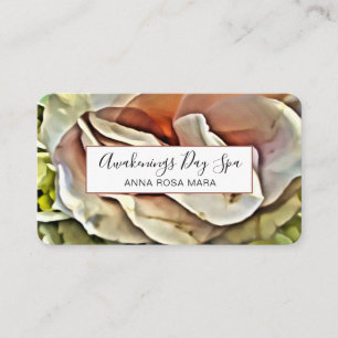 Carte De Visite *~* Élégant ROSE de peinture QR Logo Floral Flower