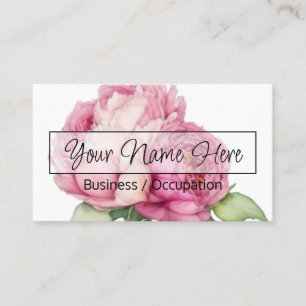 Carte De Visite Elégant rose de pivoine rose floral