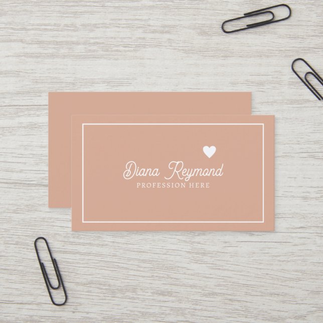 Carte de visite Elegant Rose Dusty (Devant/Arrière en situation)