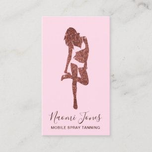 Carte De Visite Élégant rose en cuivre moderne parties scintillant