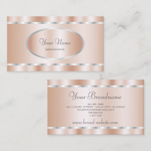 Carte De Visite Elégant Rose Gold avec Silver Frame Professional