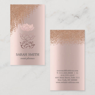 Carte De Visite Élégant Rose Gold Diamonds Lotus Business