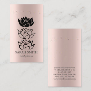 Carte De Visite Élégant Rose Gold Diamonds Lotus Business