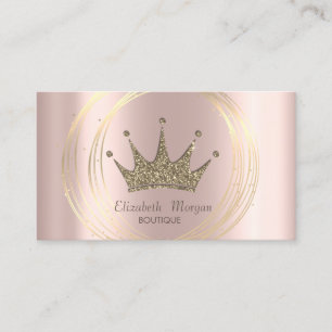 Carte De Visite Elégant Rose Gold, Gold Cercles Parties scintillan