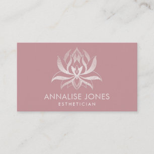 Carte De Visite Élégant Rose Gold Lotus Flower