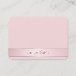 Carte De Visite Élégant Rose Gold Main Script Modèle moderne