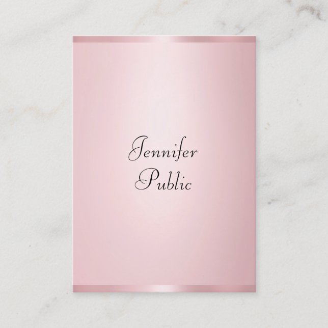 Carte De Visite Élégant Rose Gold Moderne Calligraphie Professionn (Devant)