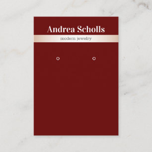 Carte De Visite Élégant Rose Gold Striped Bijoux Écran d'oreille