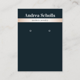 Carte De Visite Élégant Rose Gold Striped Bijoux Écran d'oreille