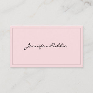 Carte De Visite Élégant rose minimaliste Professionnel Moderne Plu