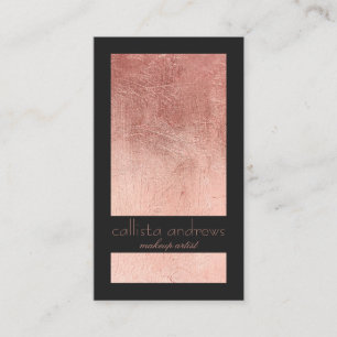 Carte De Visite Élégant Rose moderne Gold Foil Black Color Block