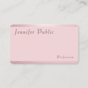 Carte De Visite Élégant Rose moderne Modèle Or tendance Simple