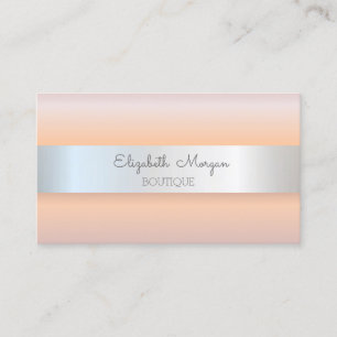 Carte De Visite Elégant Rose moderne or, Silver Stripe