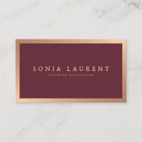 Elégant rose or métal marsala rouge minimaliste