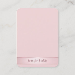 Carte De Visite Élégant Rose or tendance script manuscrit manuscri