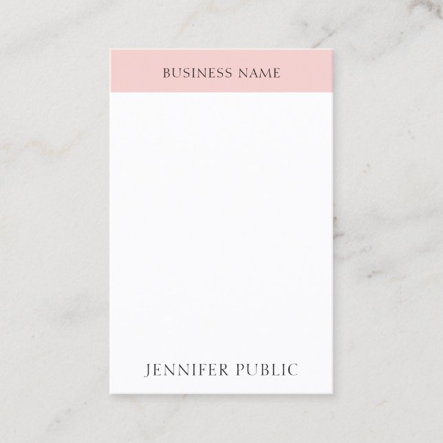 Carte De Visite Élégant rose pâle Simple Modèle moderne tendance (Devant)
