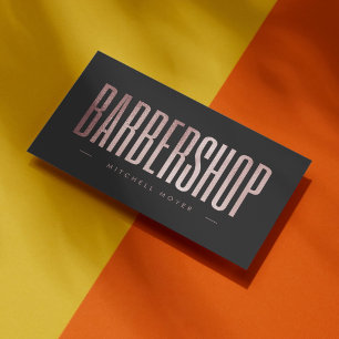 Carte De Visite Elégant Rose Parties scintillant or Barbershop