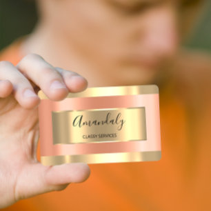 Carte De Visite Élégant Rose professionnel Gold CONSULTING Blogger
